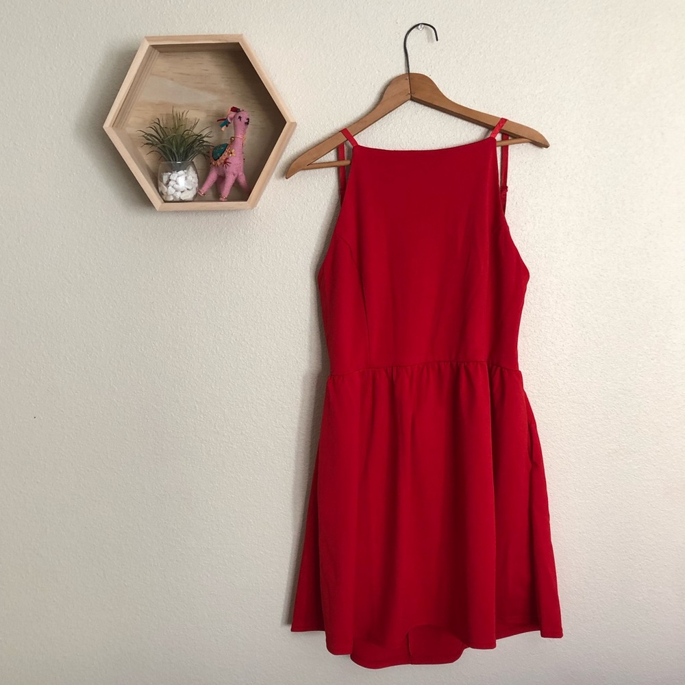 Red backless dress NWT